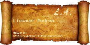 Lissauer Andrea névjegykártya